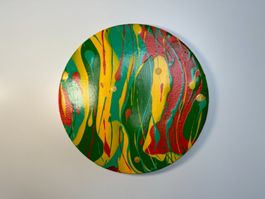 Acryl-Flüssigmalerei, kreisförmig