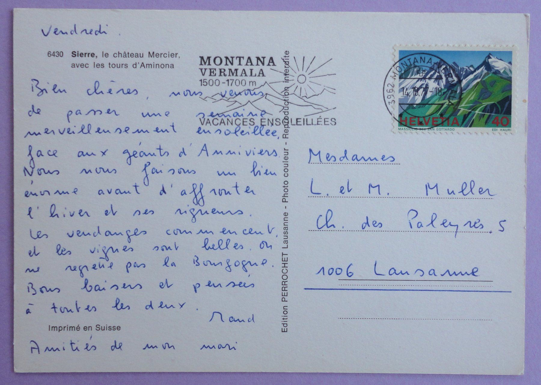 Cartes postales: Sierre, le château Mercier – Défectueux à Fétigny par Billy2miny 1