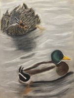 The Lake – Original Pastellzeichnung 50 × 70 cm – Ent