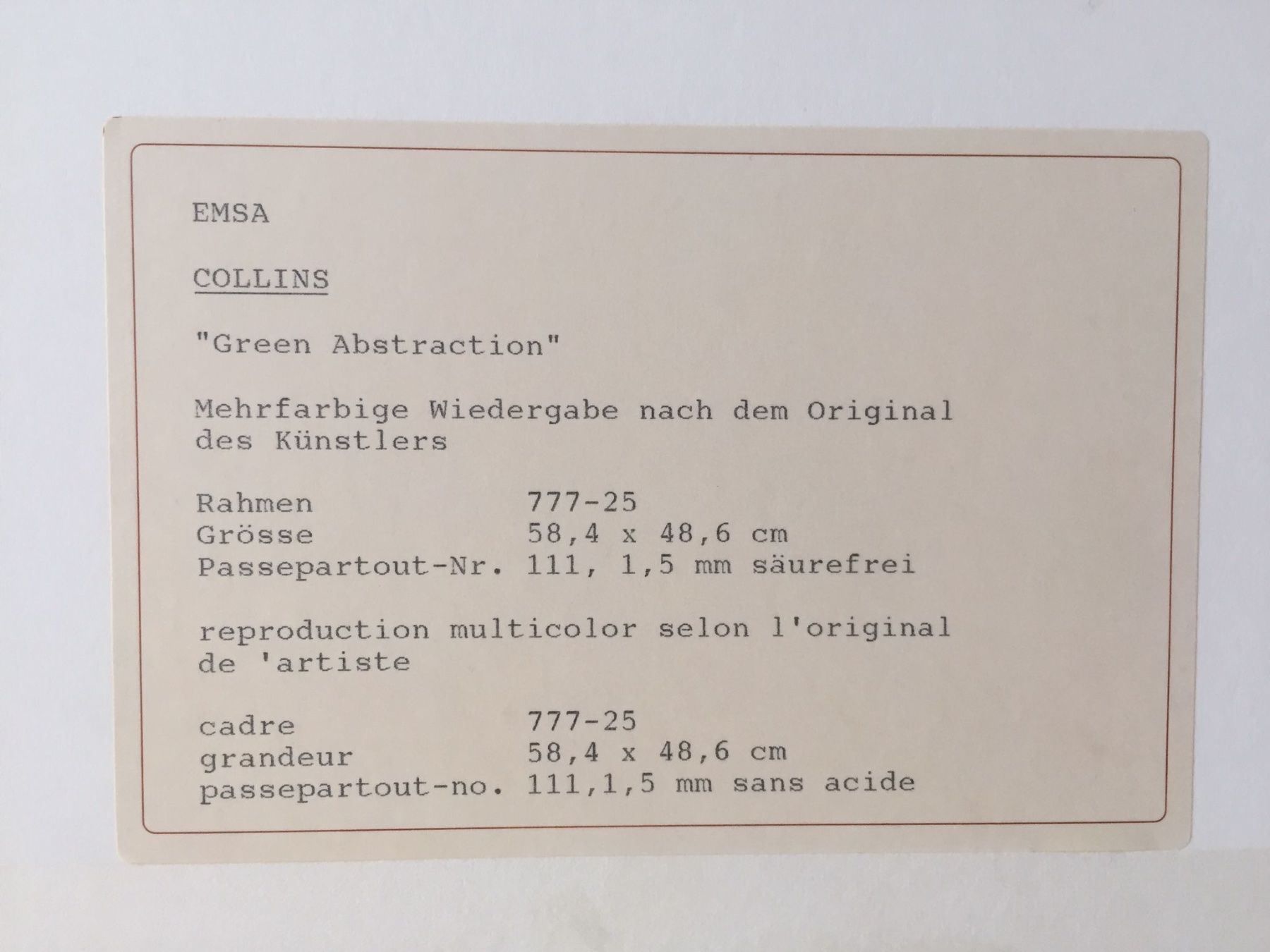 Foto & Immagini: 2 Kunstdrucke von Gary Collins / gerahmt – Usato da Bern venduto da Fraeuleinhonig 4