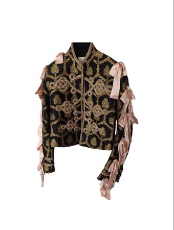 Gucci Jacket Black Gold Embroidery Size 42 Made in Italy