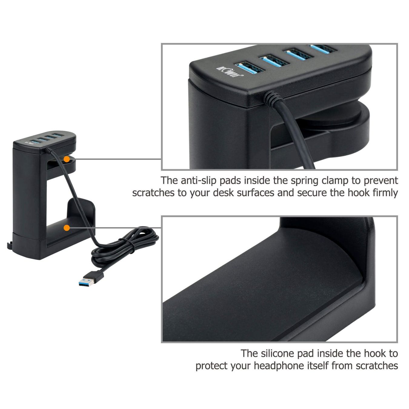 Hub & Switch: USB-Anschlüssen montierter PC-Gaming-Headset-Ständerhalte – Nuovo e nell'imballaggio originale da Unterägeri venduto da RmOnline 2