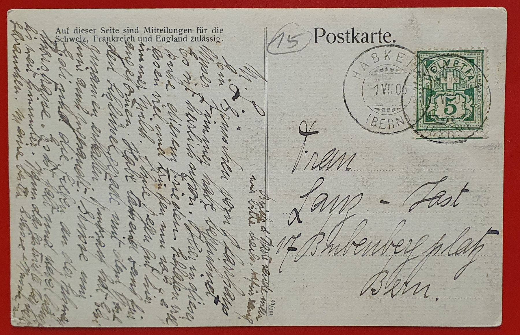 Cartes postales: Habkern 1906 - Pfarrhaus – D'occasion à Kreuzlingen par Rschweiz1 1