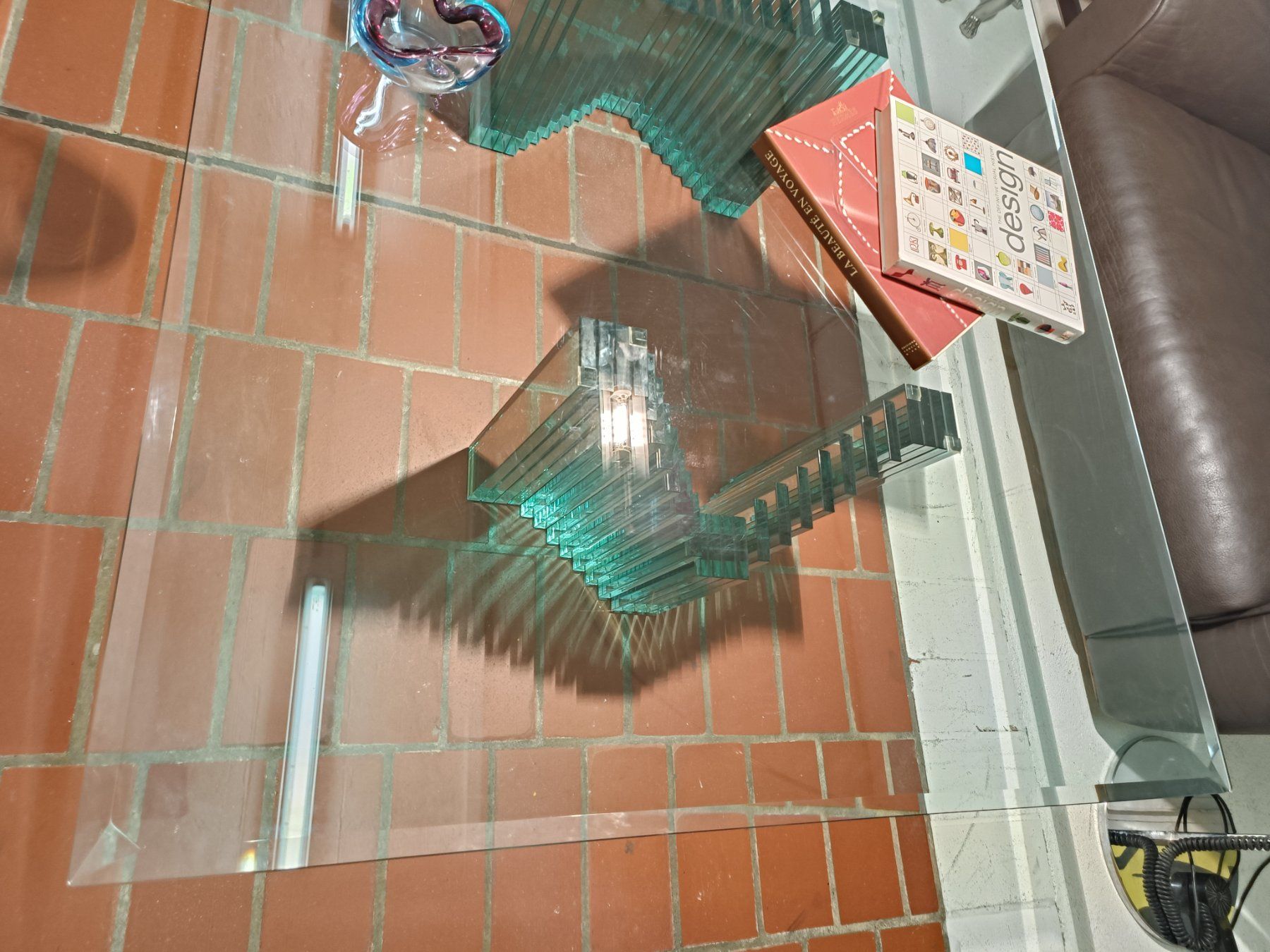Tavoli: Vintage Glas Couchtisch L.Massoni – Usato da Winterthur venduto da style-and-design.zrh 7