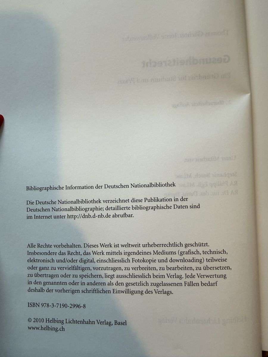Libri: Gesundheitsrecht – Usato da Luzern venduto da bia_v2fl 1