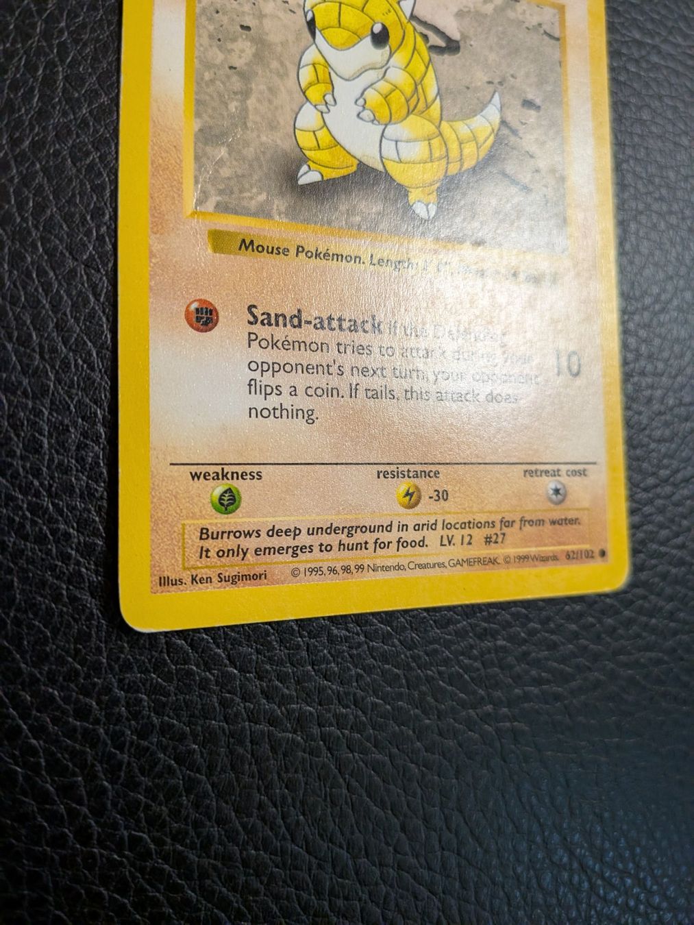 Pokémon Carte collezionabili: 1999 Base Set Shadowless Sandshrew 62/102 Ab 1 – Usato da Paradiso venduto da Pkmn10 2