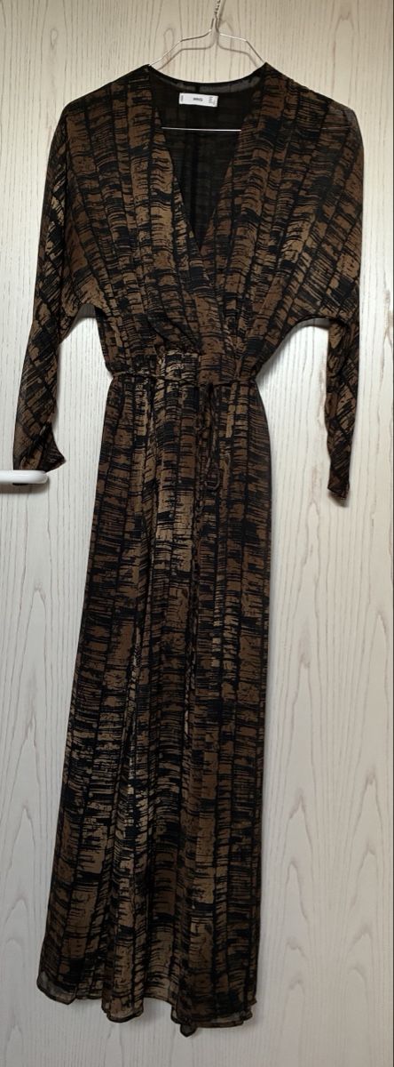 Mango Vestiti: Mango Kleid gemustert braun schwarz Grösse S – Usato da Stallikon venduto da shop100