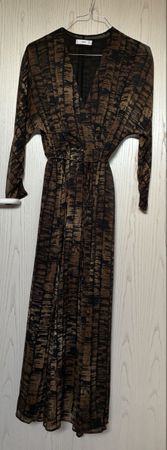 Mango Kleid gemustert braun schwarz Grösse S