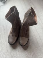 Top Herbst Stiefeletten Gr. 37, Wildleder Braun/Bronze