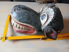 Masque antique Sri-Lanka Ceylan dragon -singe collec Minkoff