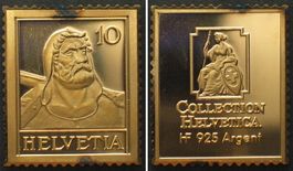COLLECTION HELVETICA Tellbrustbild 10 Rp. 1914 Silberbarren