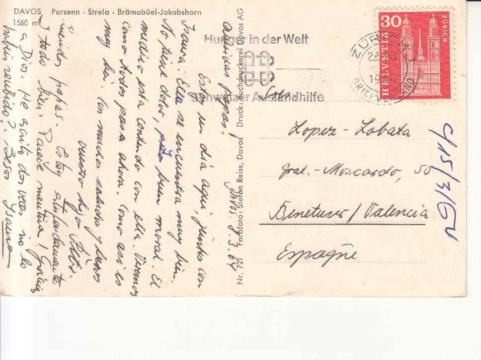 Cartoline postali: Davos 1964 – Usato da Bürglen TG venduto da StampGraf 1