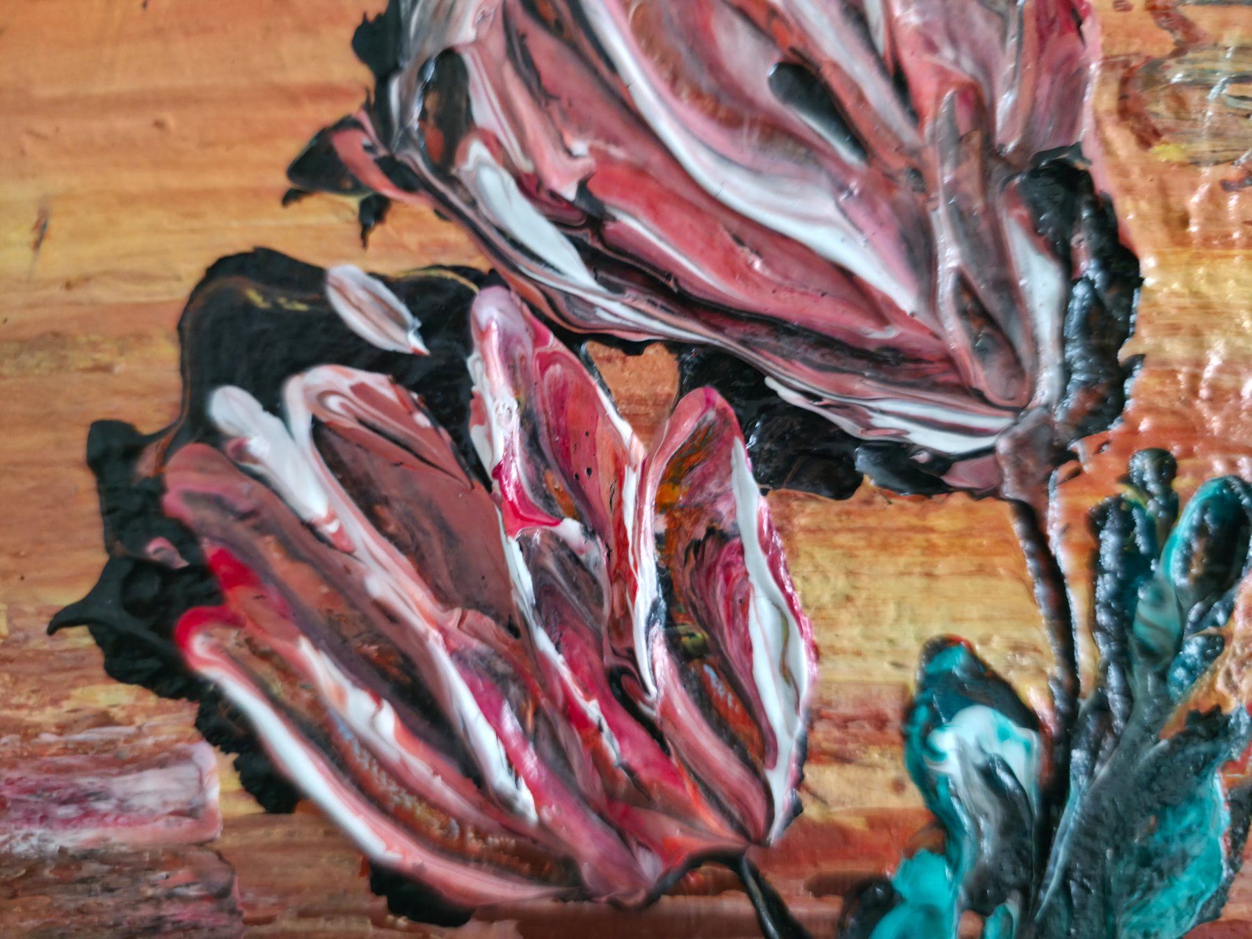 Dipinti: Abstract Painting Black Tulip by Kail – Nuovo (secondo la descrizione) da Zürich venduto da kam_jq7s 1