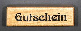 Gutschein Stempel (Adro AG) Holzsockel mit Gummistempel