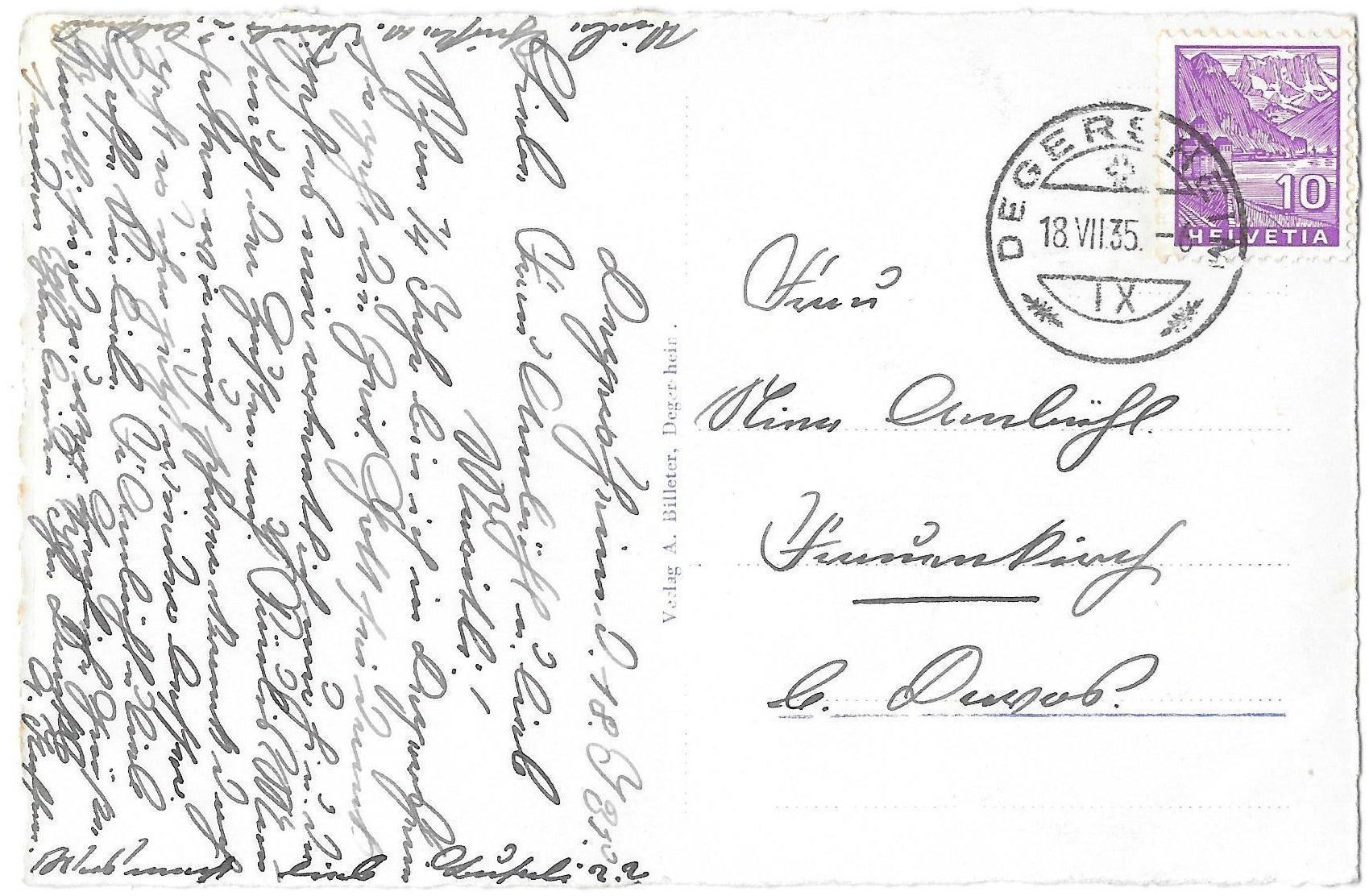 Cartoline postali: Degersheim Teilansicht mit Säntis – Usato da Olten venduto da clotaldi 1