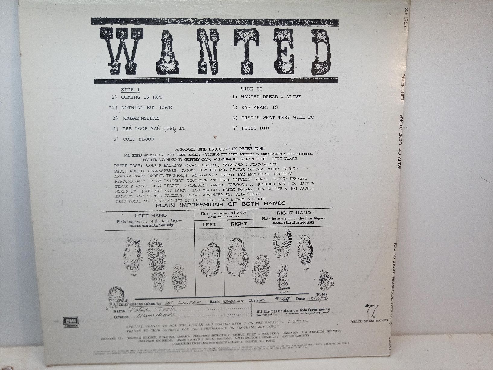 Schallplatten: Peter Tosh Wanted Dread & Alive LP 1981  – Gebraucht aus basel von markusb07 1