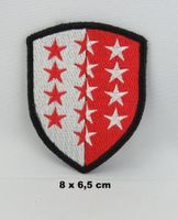 Wappen  WALLIS - Aufnäher - Aufbügler - Stickerei -  8x6,5cm