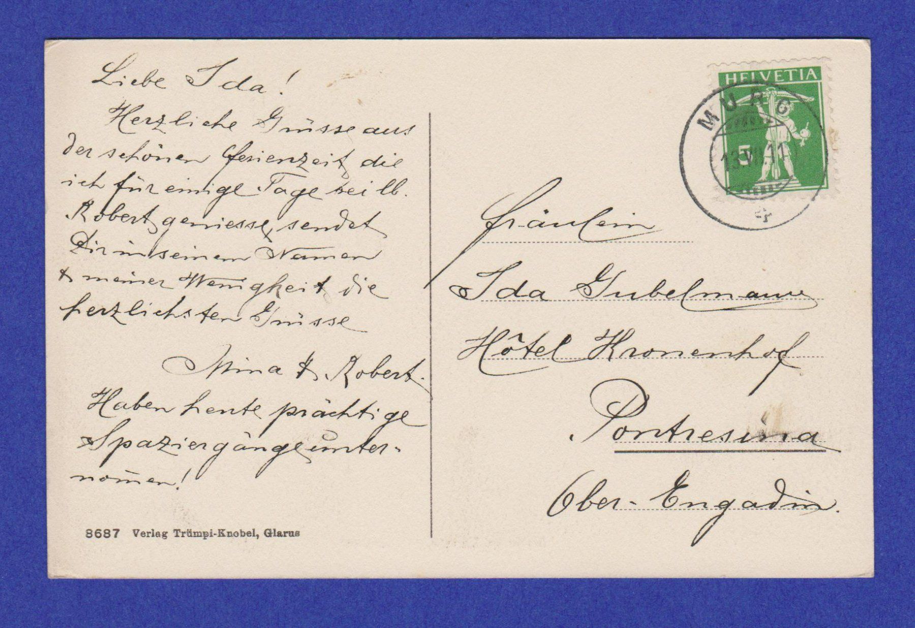 Cartoline postali: Murgtal - Murgsee  .  alte Ansichtskarte von 1911 – Usato da Vitznau venduto da Ropaku 1