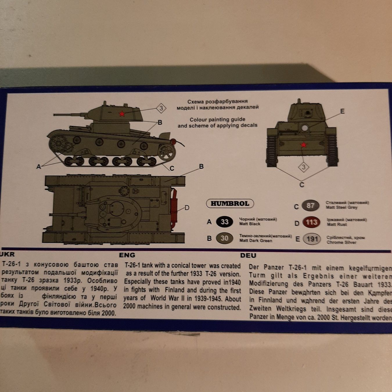 Modellbausätze & Standmodelle: 224 ... T-26-1 Panzer ... UM 218 – Neu (gemäss Beschreibung) aus Bonstetten von Benibanny59 1