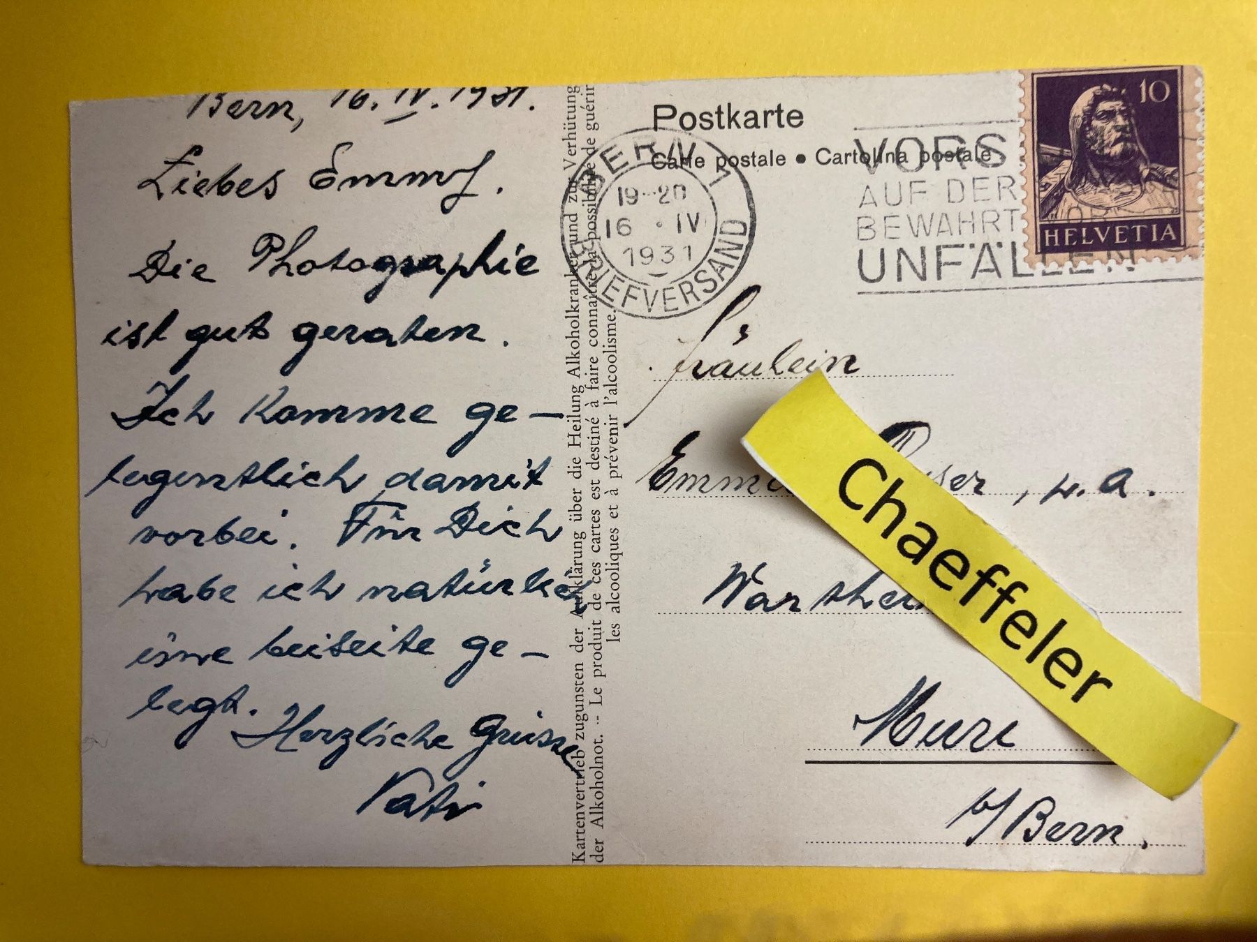 Cartoline postali: 1931 Junilandschaft im Oberengadin – Usato da Zürich venduto da Chaeffeler 1