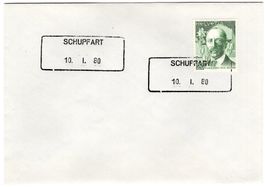 SCHUPFART - seltener Aushilfstempel auf Beleg
