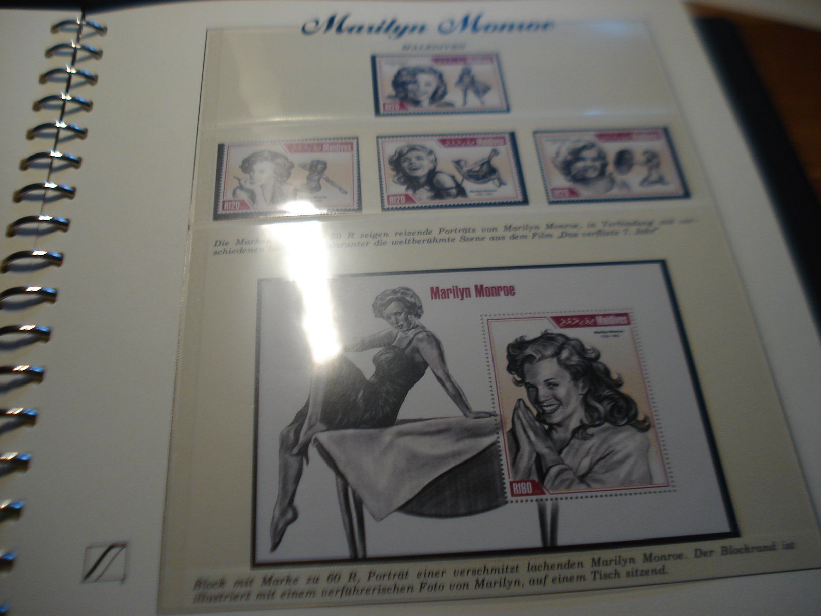 Tutti i francobolli: Malediven Block + Satz Marylin Monroe  ** – Usato da Niederwil AG venduto da morostahu