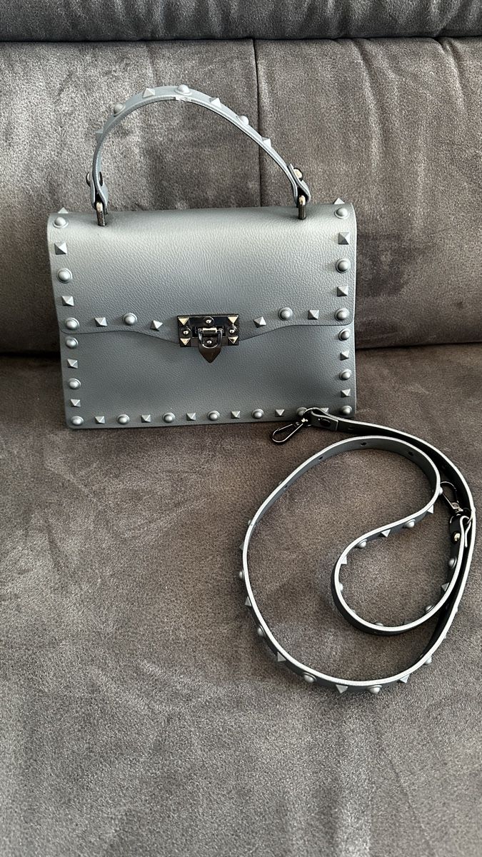 Borse da donna: Graue Handtasche mit Nieten, neu! – Nuovo (secondo la descrizione) da Winterthur venduto da -BeHappy24- 5