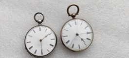 Lot 2 Stk. alt Schlüssel Taschenuhren 45 & 43 mm