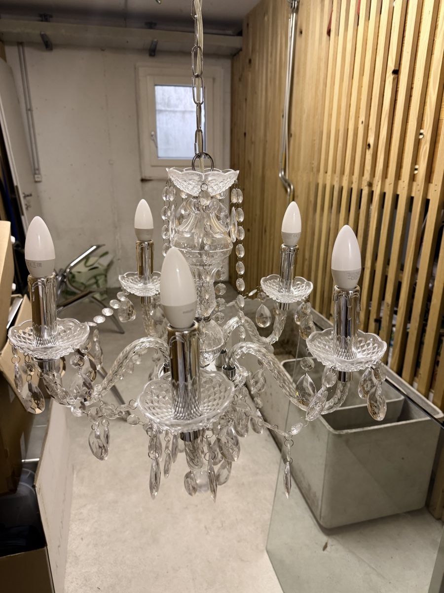Lampadari & plafoniere: Chandelier crystal glass 5-light used – Usato da Egg b. Zürich venduto da sha_t97v
