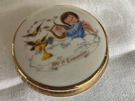 Porzellan Dose "My Communion" Goldrand Engel Motiv Gesche...