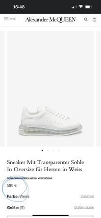 Alexander Mcqueen Scarpe da uomo: Alexander McQueen Oversize Sneaker weiss Grösse 40 – Usato da Laufenburg venduto da mur_t85q 3