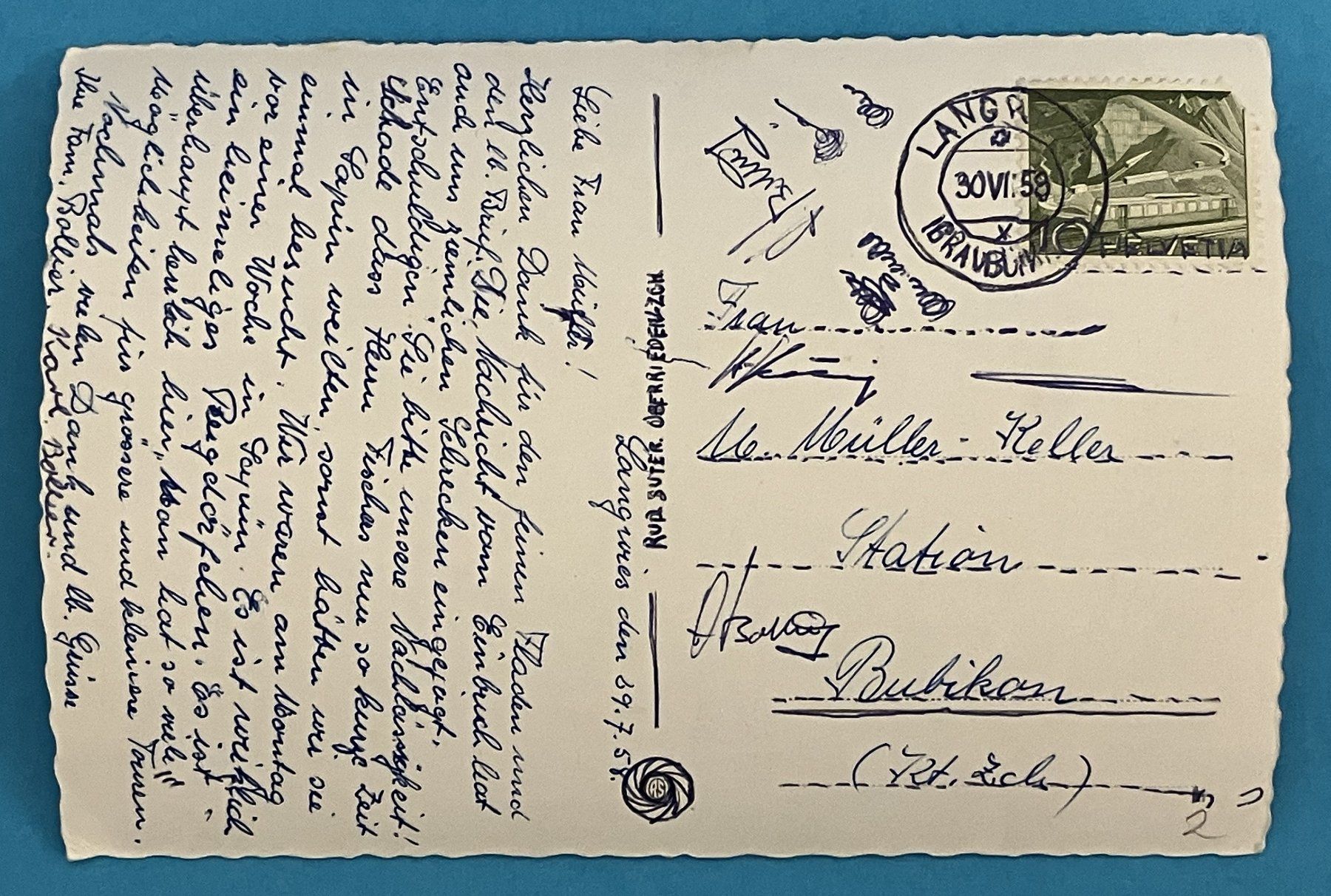 Cartes postales: KIRCHE LANGWIES – D'occasion à Oberwil BL par SALOB 1
