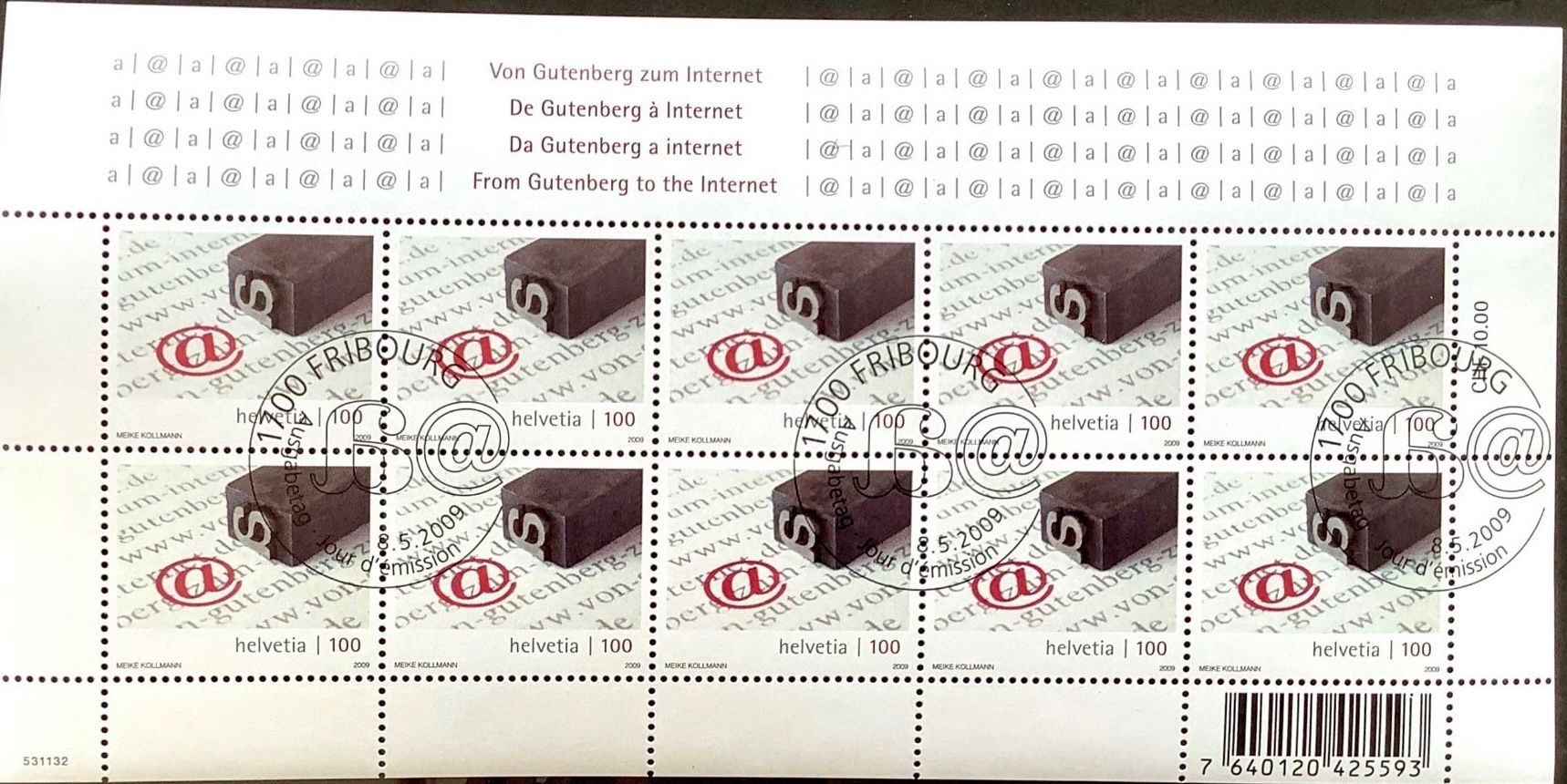 Tutti i francobolli: 2009 - Kleinbogen Von Gutenberg zum Internet ET – Nuovo (secondo la descrizione) da Liestal venduto da Pep3