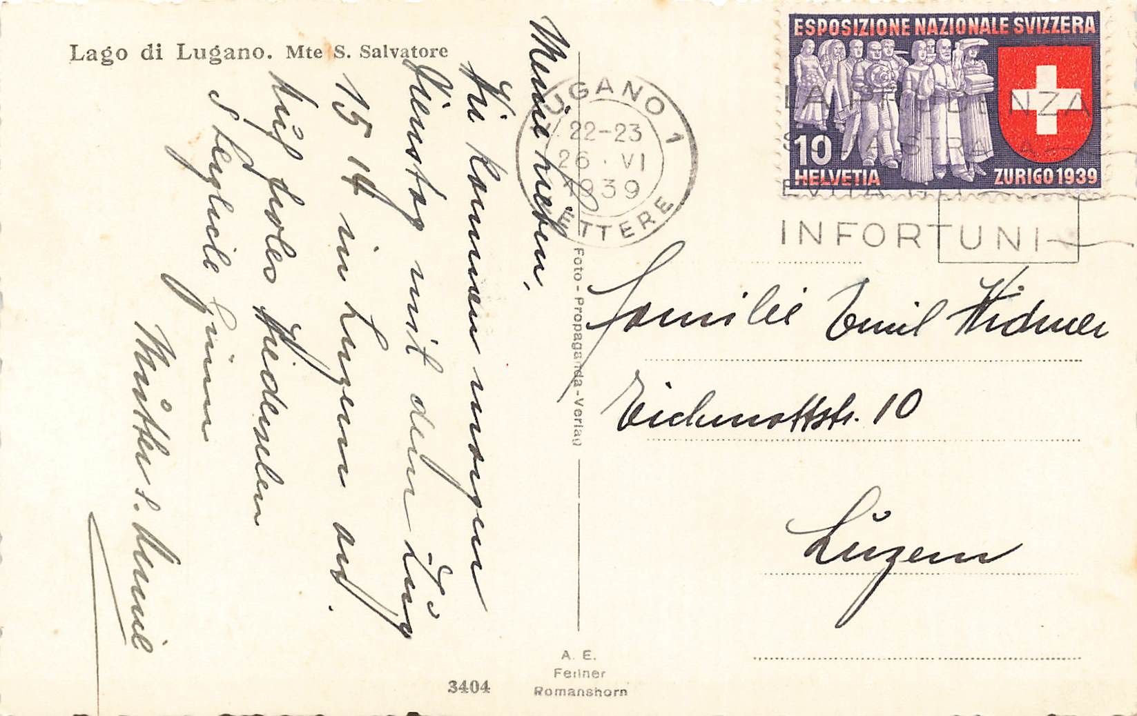 Ansichtskarten: Lugano S. Salvatore – Gebraucht aus Biasca von Blenio71 1
