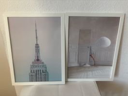 2 Bilderrahmen IKEA Fiskbo weiss 40x50 cm guter Zustand