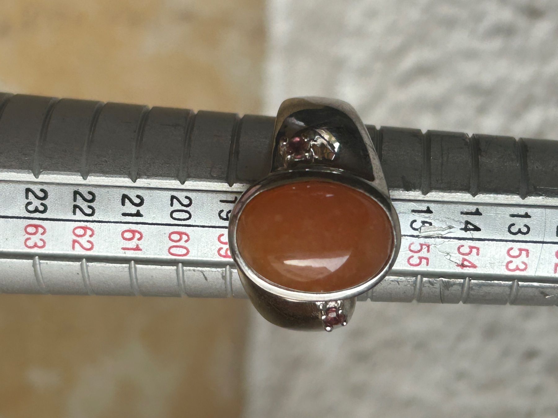 Ringe: Silberring mit orangefarbenem Stein rosa (57.5) – Gebraucht aus Laufen von Bellebellezza 7