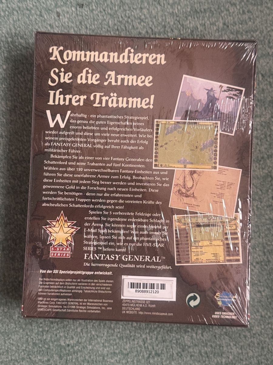 Giochi: Retro BigBox PC Game Fantasy General – Nuovo e nell'imballaggio originale da Birmensdorf ZH venduto da alexapat 1