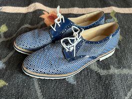 Schicke LINDI HOP Damen Schnürschuhe Gr. 41 blau/silber