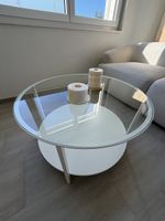 VITTSJÖ IKEA TV-Tisch rund – Weiss mit Glasplatte