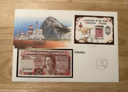Banknoten Brief Gibraltar 1 Pfund