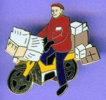 PTT   Pöstler mit Motorrad