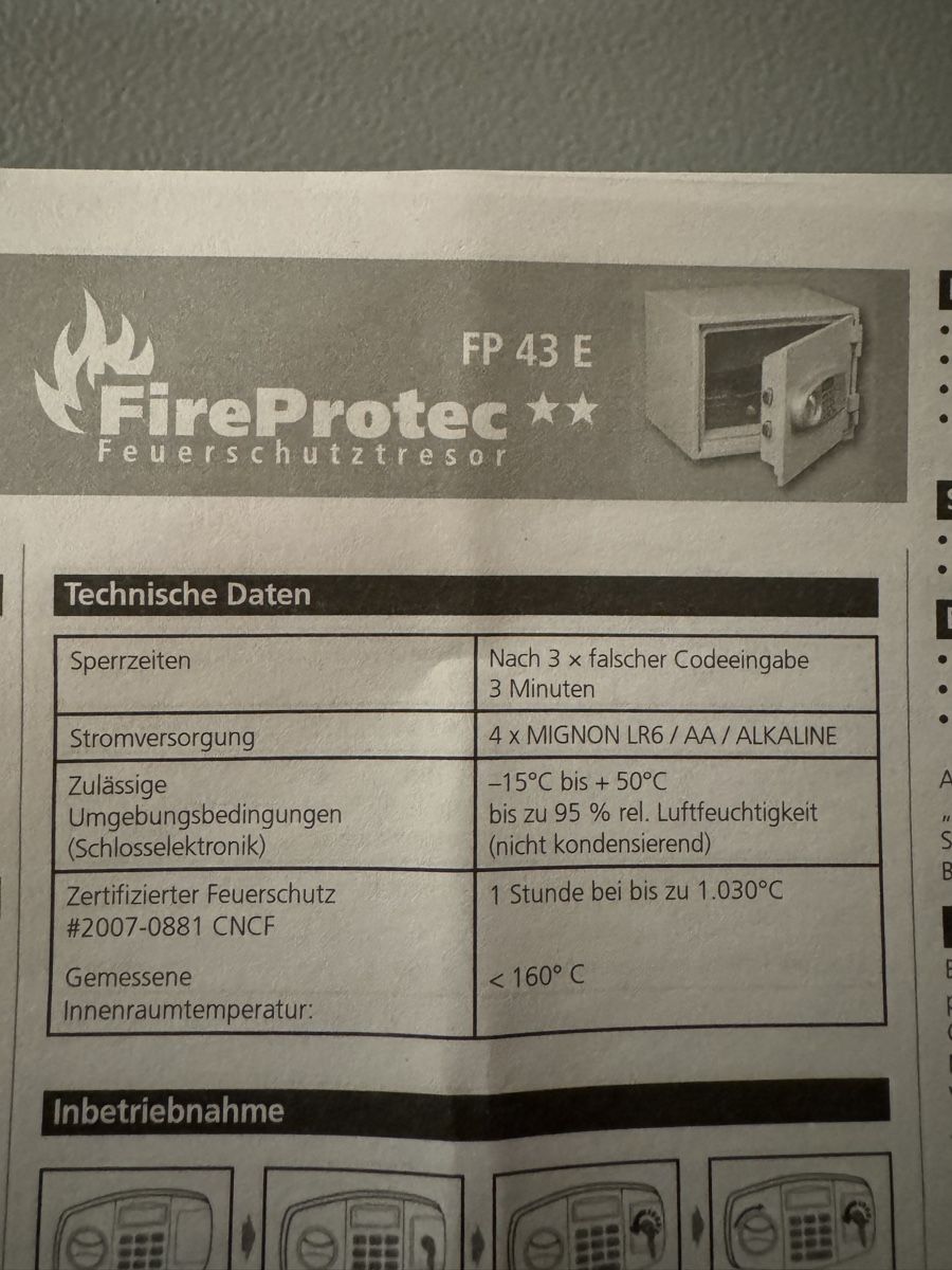 Casseforti: Feuerschutztresor FP 43 E – Usato da Oberhofen Thun'see venduto da Steffu23 4