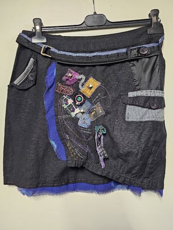 Jupe Noire Desigual/Originale et style boho chic/T:40/42