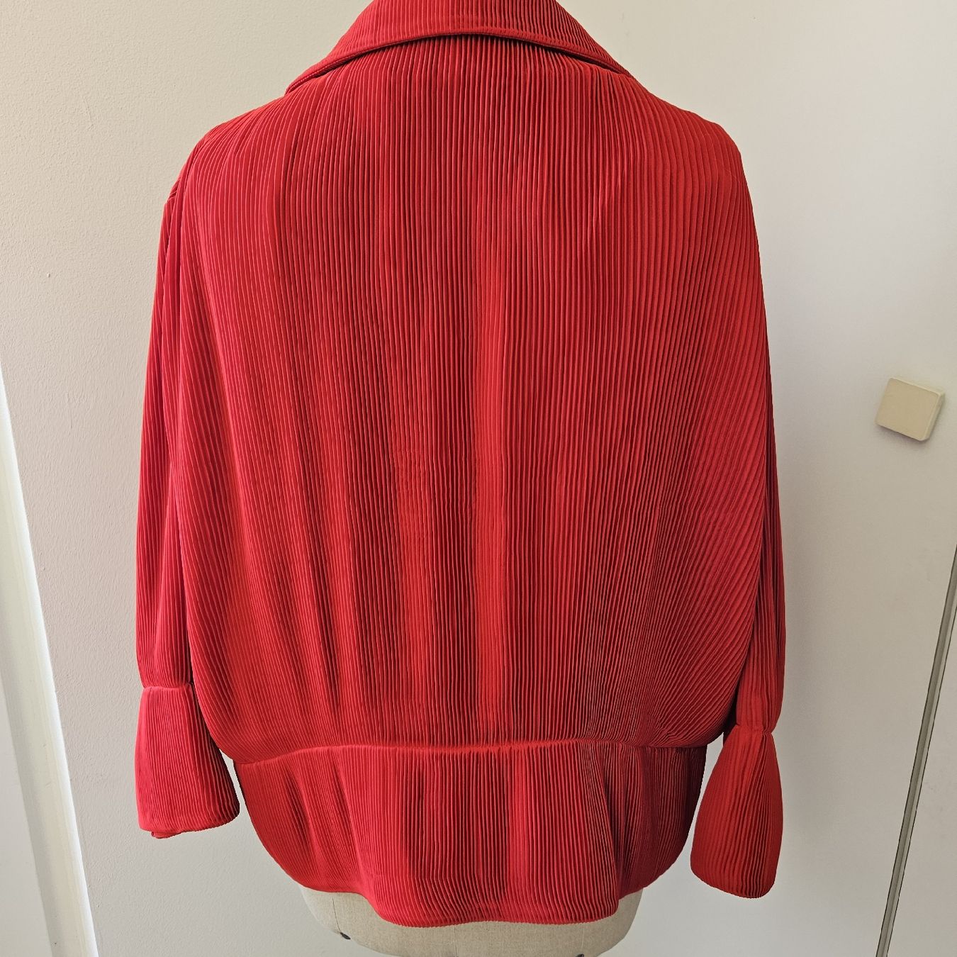 Giacche: rote plissierte jacke, christa de carouge – Usato da zürich venduto da couture 1
