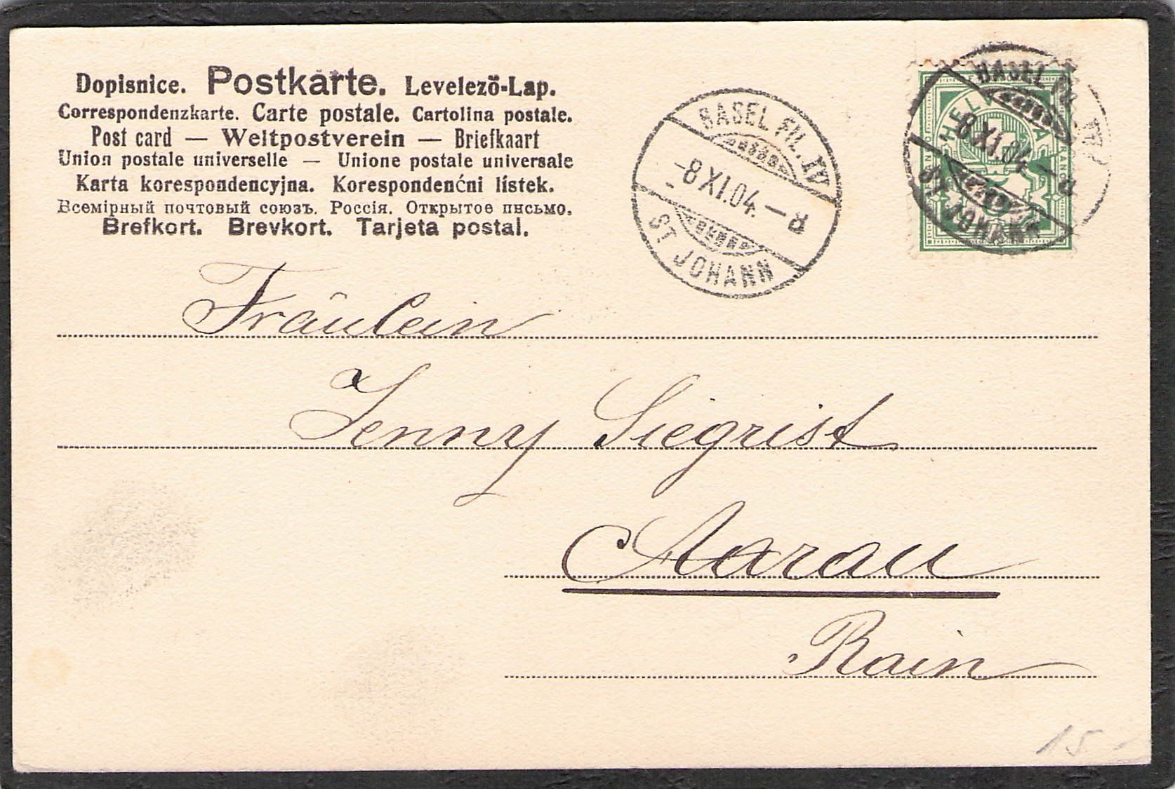 Ansichtskarten: .Basel , Totalansicht , gel. 1904 – Gebraucht aus Reichenburg von Pipo-67 1