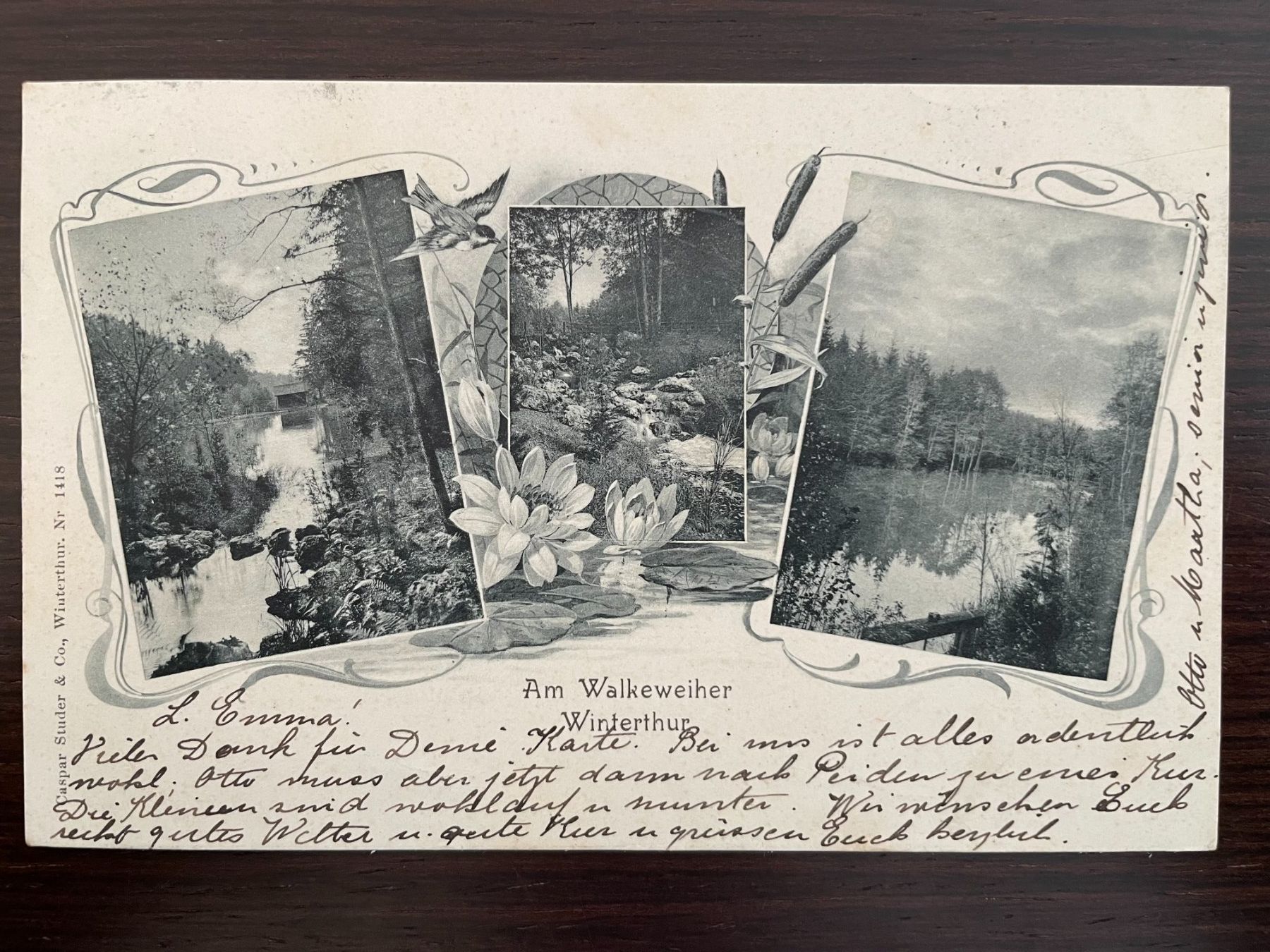 Cartoline postali: WINTERTHUR Am Walkeweiher / Walcheweiher, 2 Ansichtskarten – Usato da Wald ZH venduto da TLILEF 1