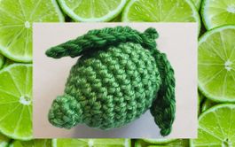 1 Stück Lime Limette gehäkelt, uncinetto, crochet 985