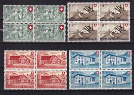 Viererblockserie Pro Patria 1946 B30 - B33 ** 30.11.1946