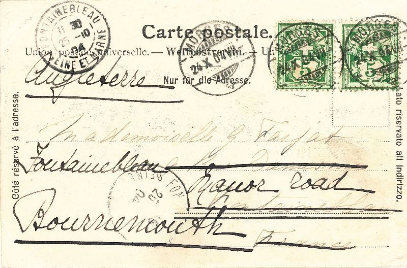 Cartoline postali: Aubonne Promenade du Chêne + 1904 – Usato da Emmenbrücke venduto da teestube 1