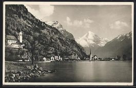 Flüelen, Ortsansicht vom Wasser aus, Ki